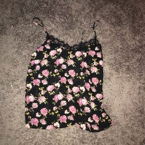 forever 21 floral and lace tank top